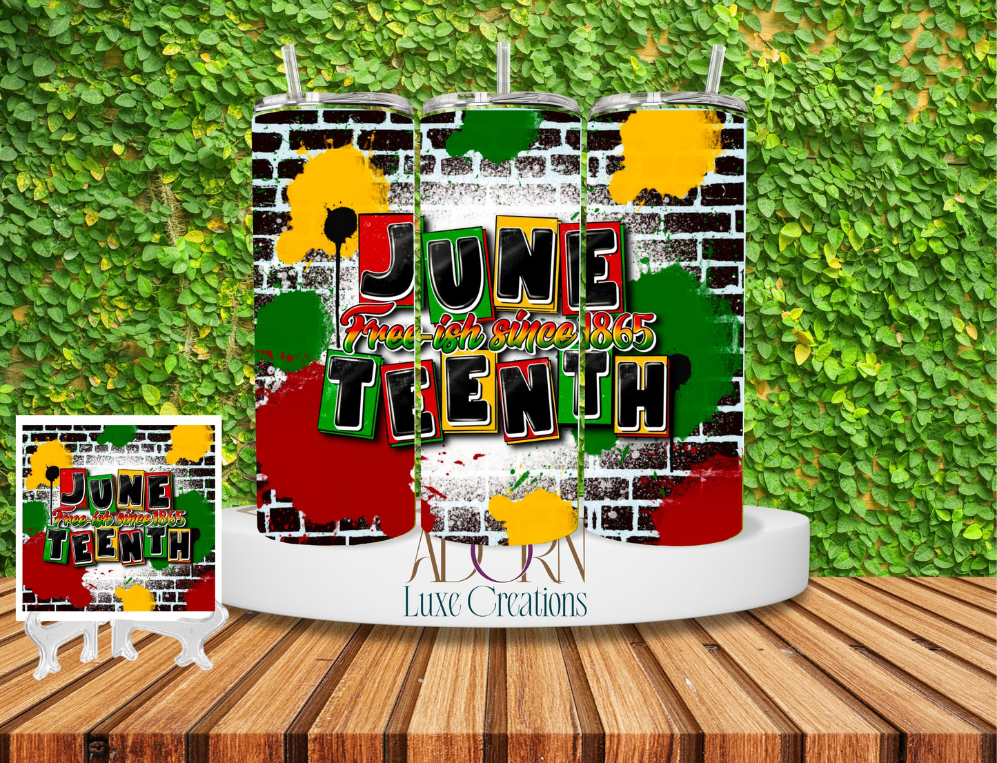 Free-ish Brick Juneteenth Tumbler + Coaster