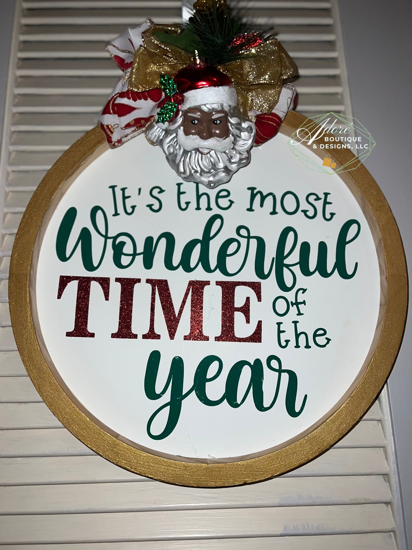 Round Christmas Sign