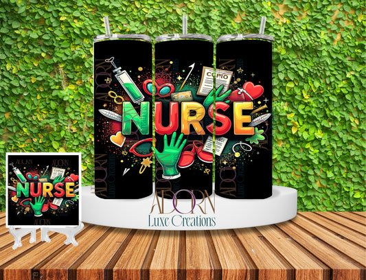 Nurse Juneteenth Tumbler + Coaster